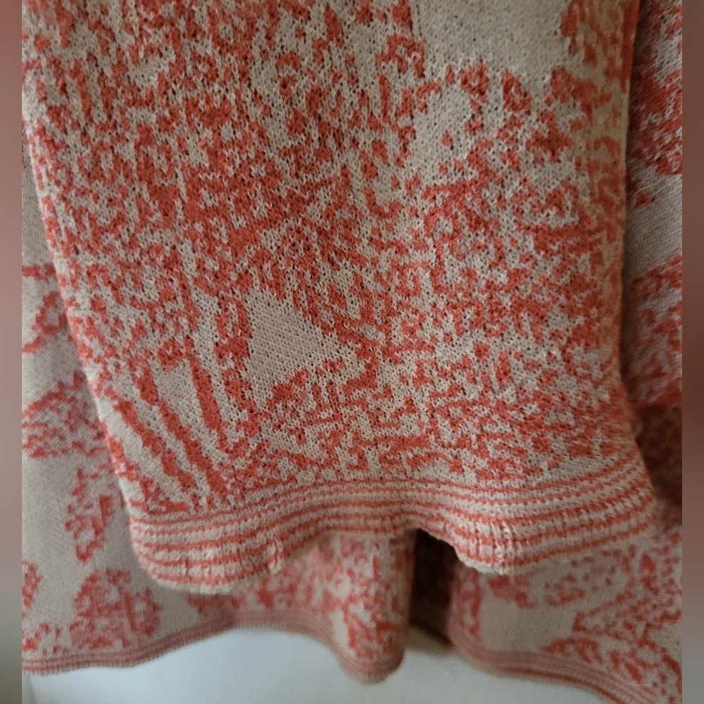 NWT Sigrid Olsen Pink/Vanilla "Desert Bloom" Long Sleeve Sweater Sz XL - Picture 5 of 7